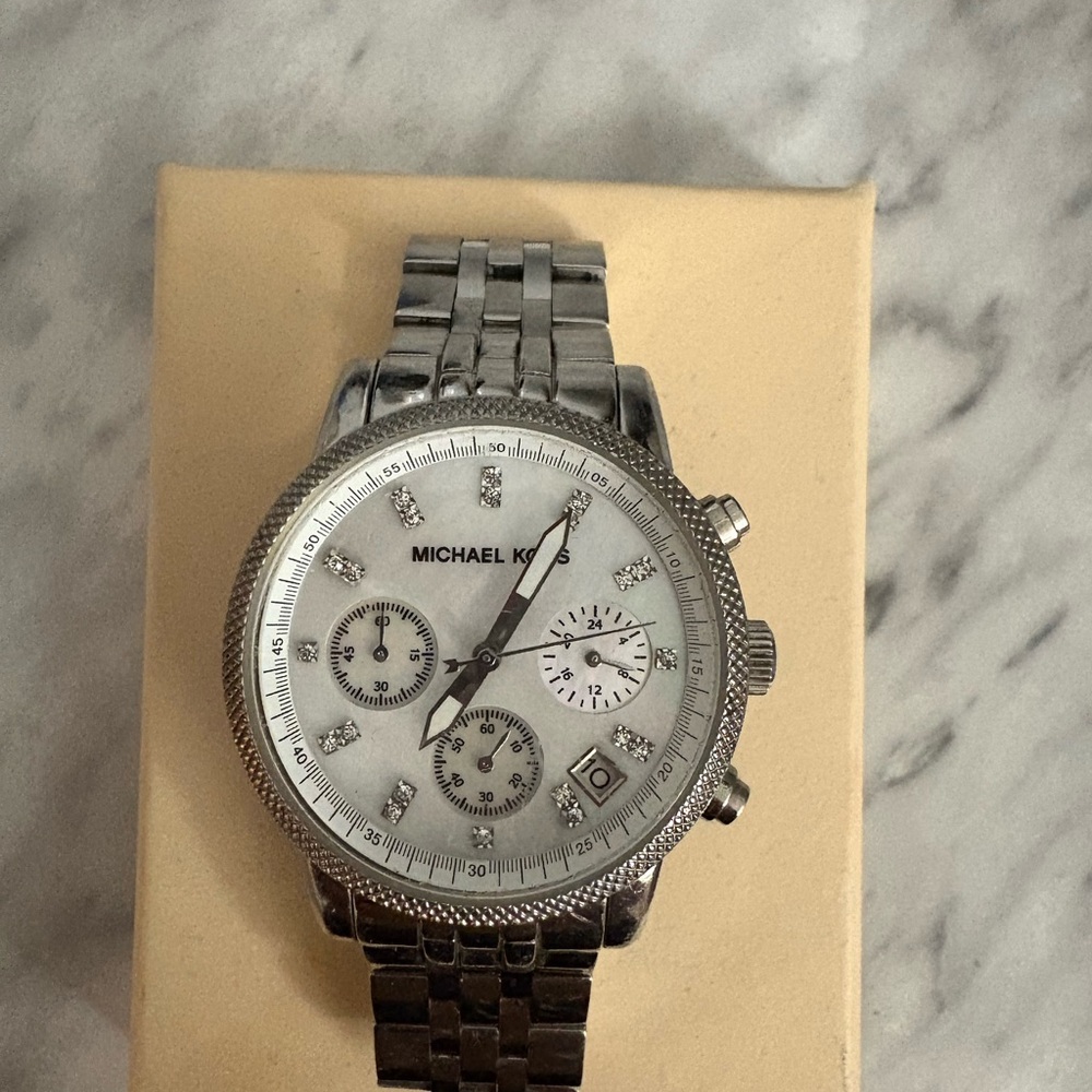 Michael Kors Silver Tone Chronograph Watch
